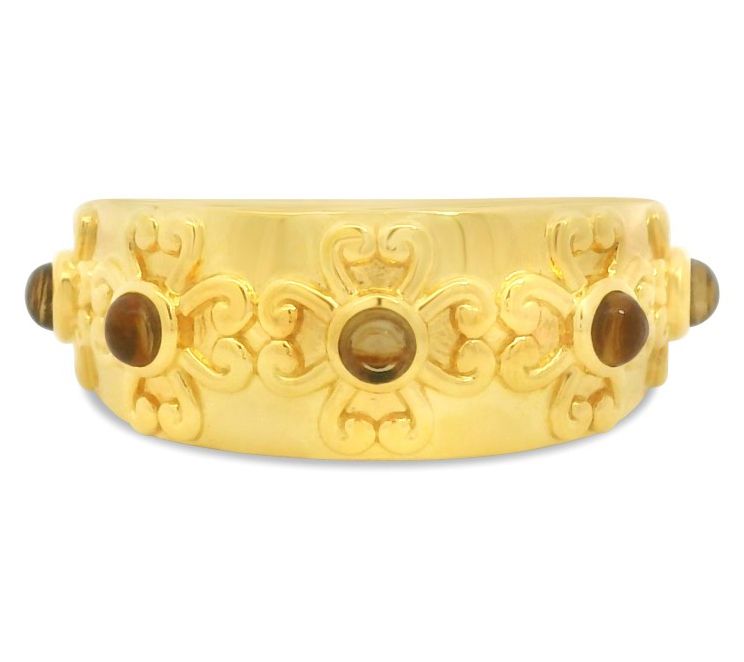 Elyse Ryan 14K Gold Clad Gemstone Heart Motif Band Ring — View 8