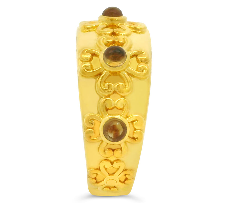 Elyse Ryan 14K Gold Clad Gemstone Heart Motif Band Ring — View 3
