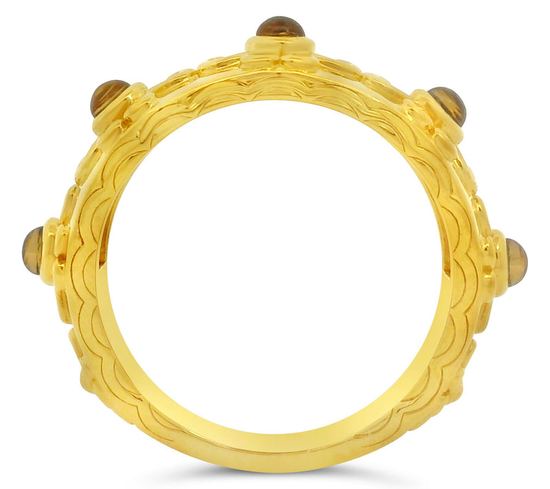Elyse Ryan 14K Gold Clad Gemstone Heart Motif Band Ring — View 2