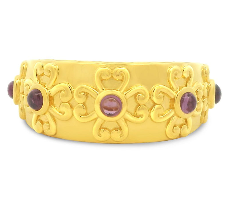 Elyse Ryan 14K Gold Clad Gemstone Heart Motif Band Ring — View 9