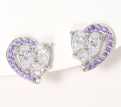 Diamonique x Kathy Levine Love Struck Heart Earrings, Sterling Silver
