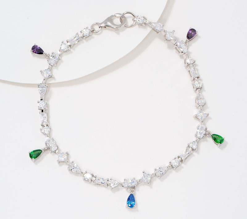 Diamonique x Kathy Levine Multi-Shape Whimsy Bracelet Sterling Silver — Main view