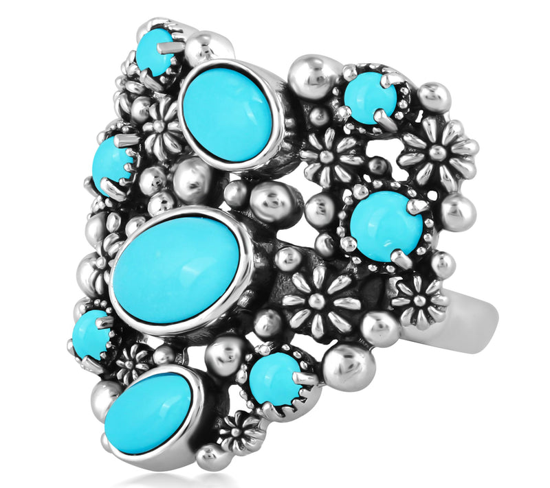 American West Sterling Sleeping Beauty Turquoise Heart Ring — View 2