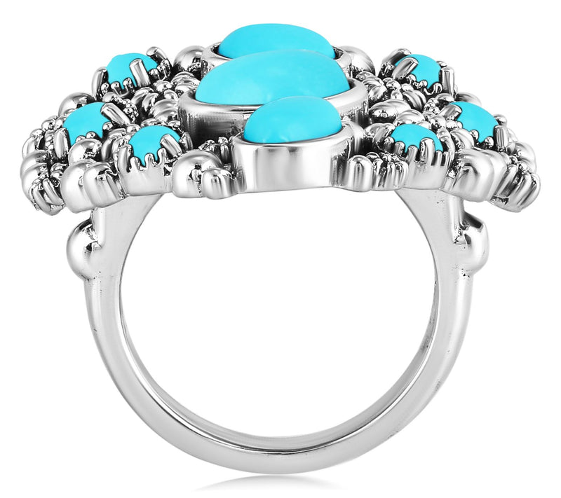 American West Sterling Sleeping Beauty Turquoise Heart Ring — View 4