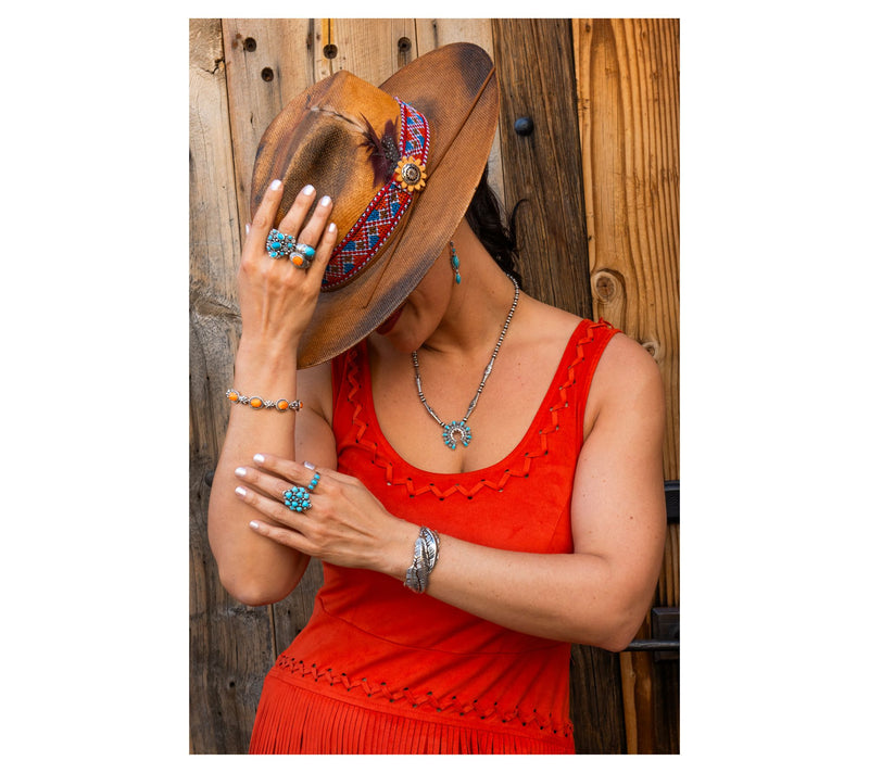 American West Sterling Sleeping Beauty Turquoise Heart Ring — View 7