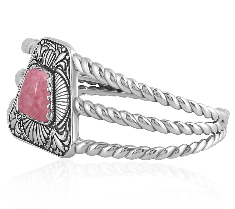 American West Sterling Silver Gemstone Trapezoid Cuff — View 11