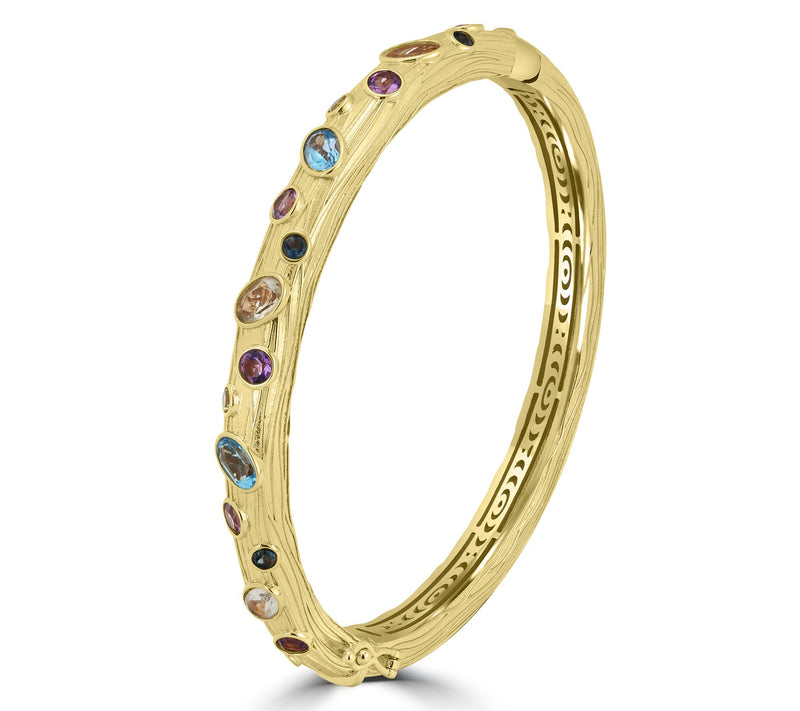 Christian James by Scott Grimes 14K Clad Multi-Gemstone Bangle — View 2