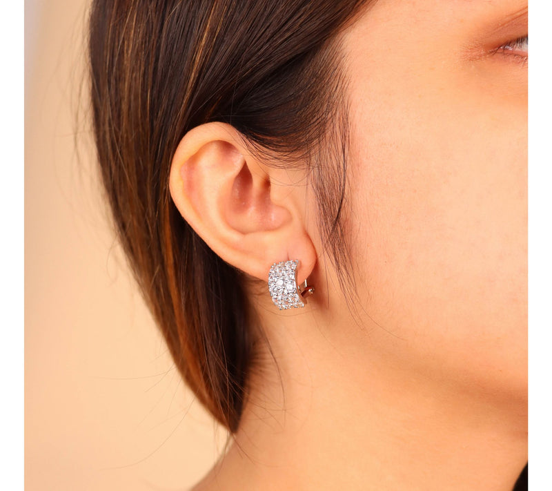 Diamonique X Bronzo Italia Huggie Hoop Earrings — View 7