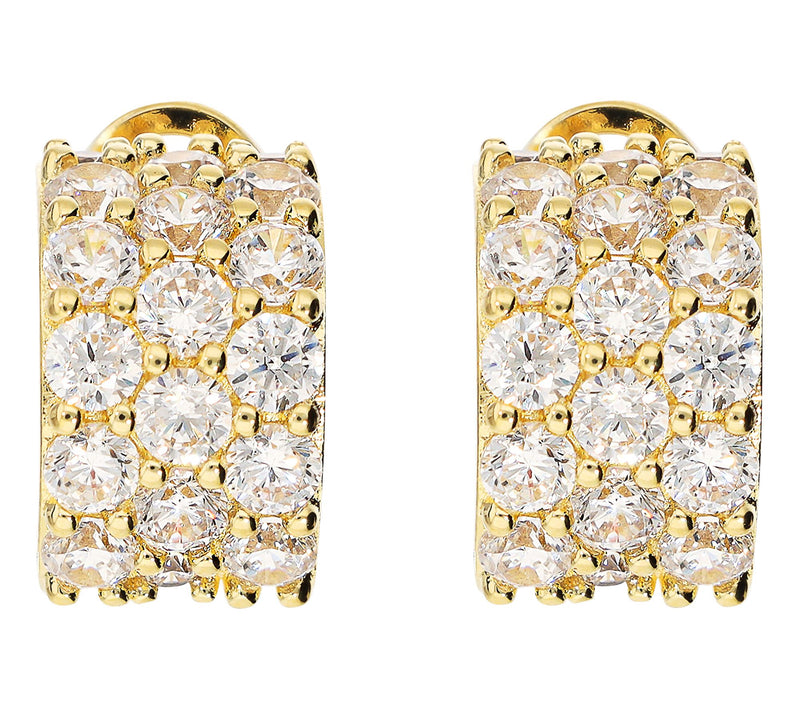 Diamonique X Bronzo Italia Huggie Hoop Earrings — View 5