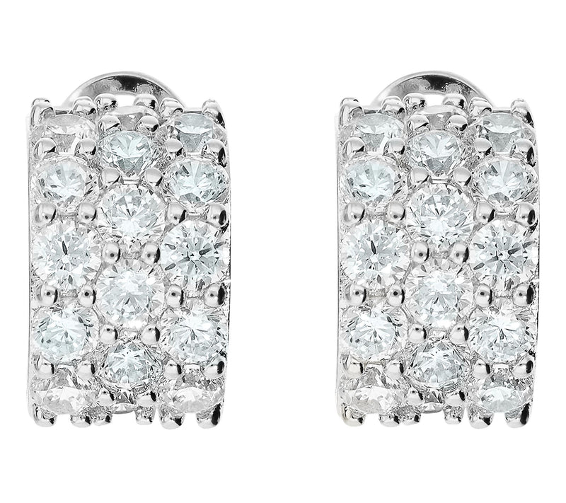Diamonique X Bronzo Italia Huggie Hoop Earrings — Main view