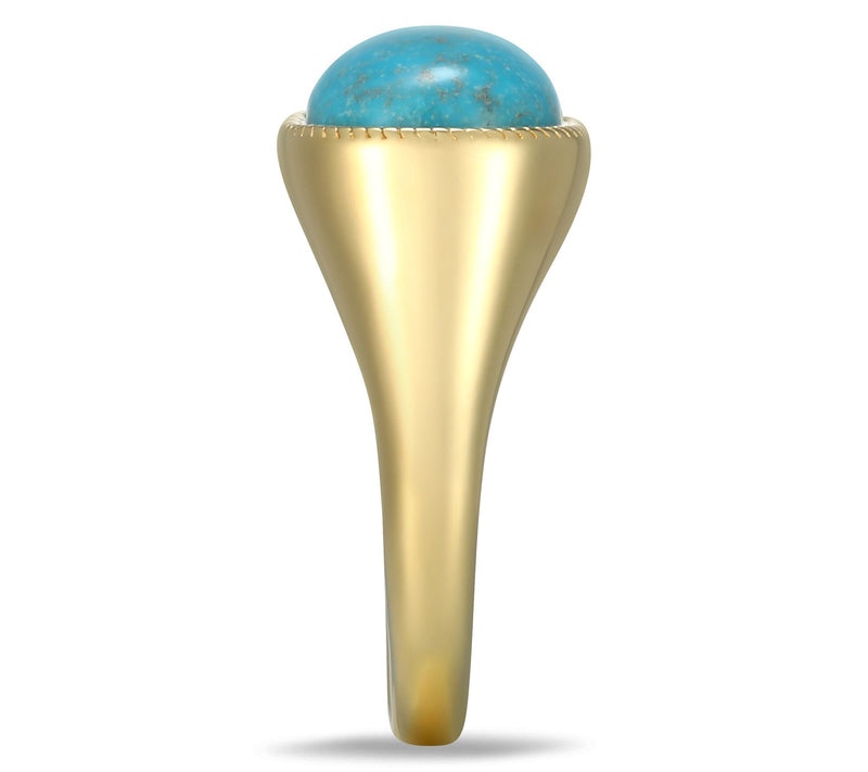 Affinity Gems Turquoise Signet Ring, 18K Gold Plated — View 4