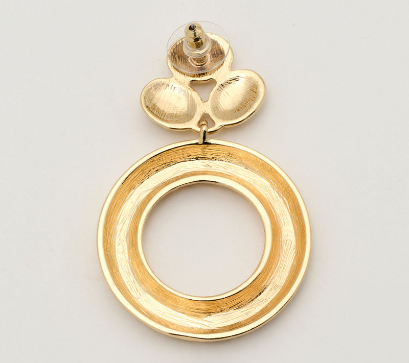 Susan Graver Classic Hammered Circle Earrings — View 2
