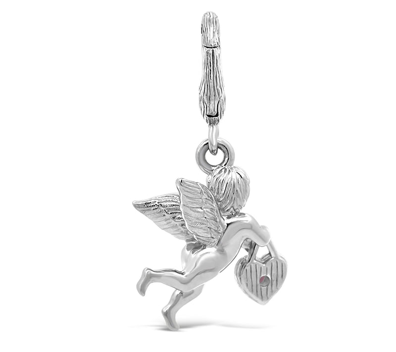 Ariva Sterling Silver Pink Tourmaline Cupid Charm — View 9