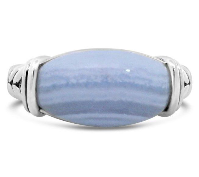 Tiffany Kay Studio Sterling Blue Lace Agate Herringbone Ring — Main view