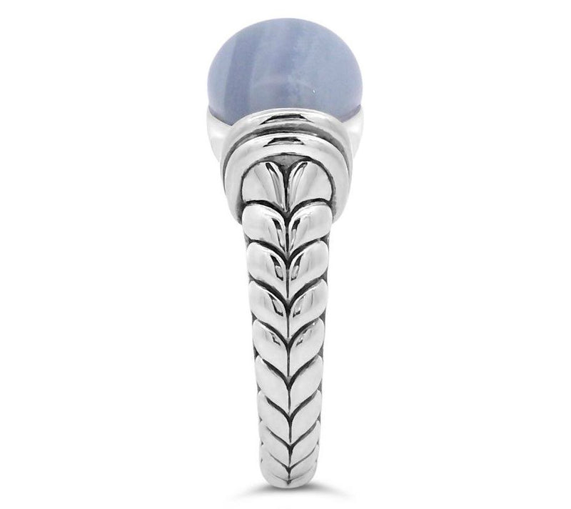 Tiffany Kay Studio Sterling Blue Lace Agate Herringbone Ring — View 3