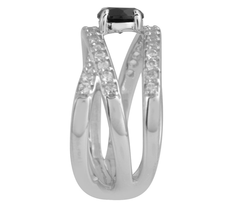 Affinity Gems Black Spinel & Topaz Ring, Sterling Silver — View 3