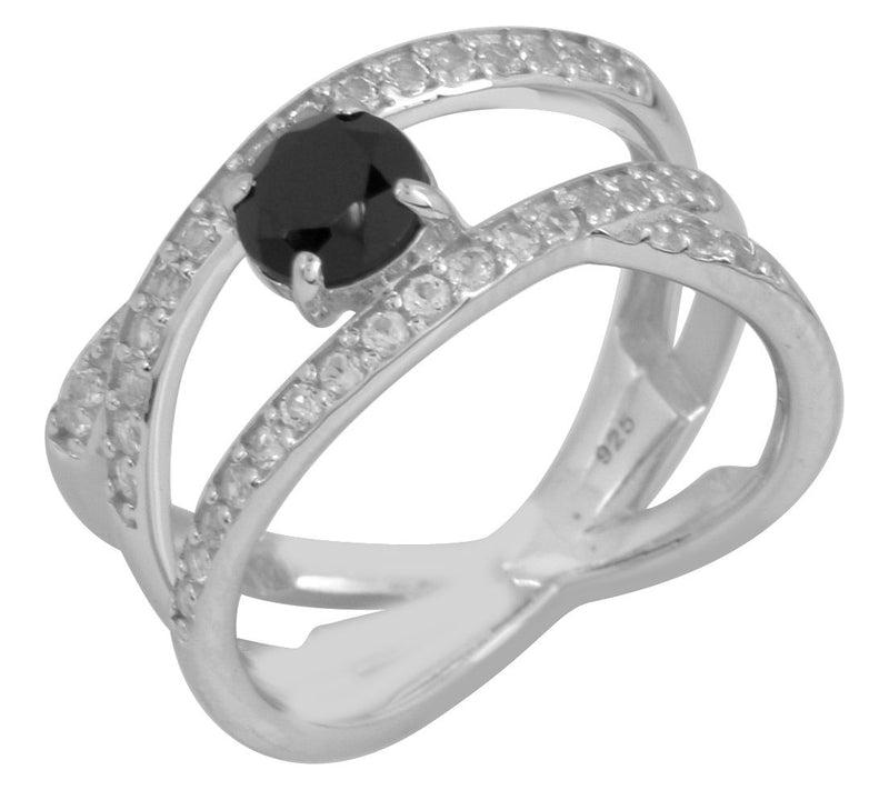 Affinity Gems Black Spinel & Topaz Ring, Sterling Silver — View 7