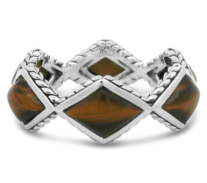 Tiffany Kay Studio Sterling Tiger's Eye Herring bone Ring — Main view