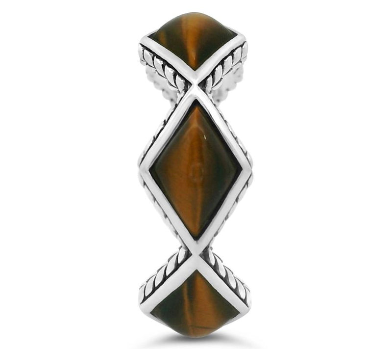 Tiffany Kay Studio Sterling Tiger's Eye Herring bone Ring — View 3