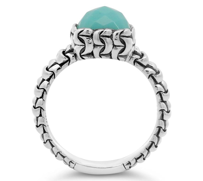 Tiffany Kay Studio Sterling Faceted Turquoise Purl Knit Ring — View 2