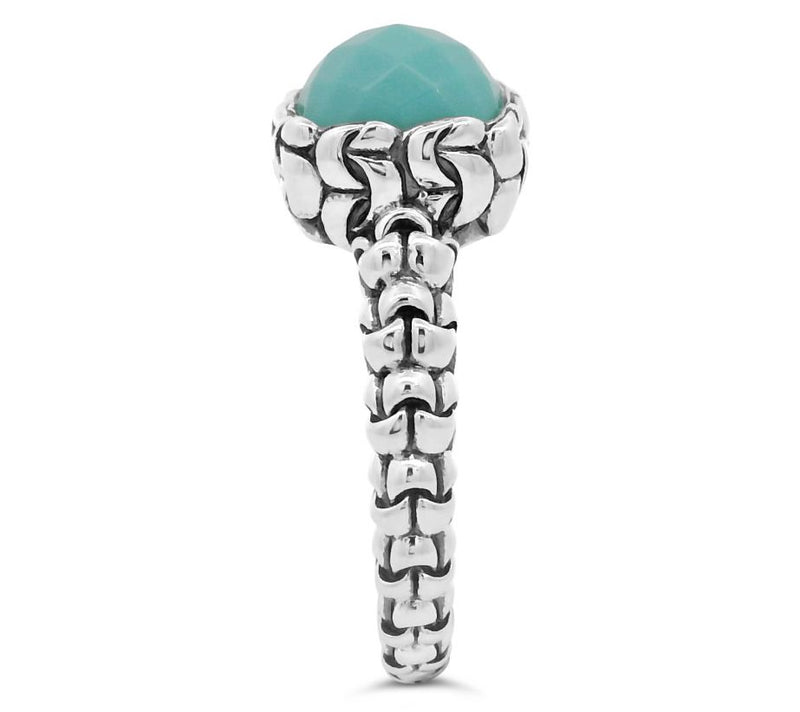 Tiffany Kay Studio Sterling Faceted Turquoise Purl Knit Ring — View 3