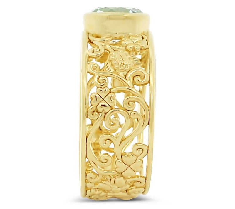 Goddaughters 14K Gold Clad White Topaz GoddessScroll Ring — View 4