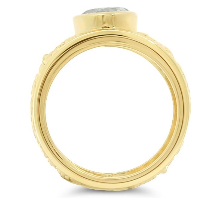 Goddaughters 14K Gold Clad White Topaz GoddessScroll Ring — View 3