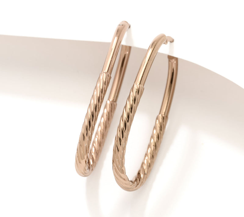 David Markstein Bronze Debut Double Texture Hoop Earrings — View 11
