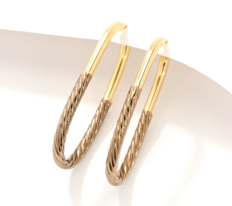 David Markstein Bronze Debut Double Texture Hoop Earrings — View 13