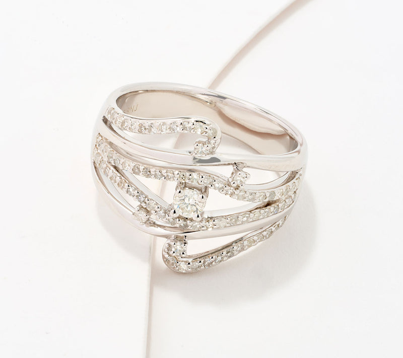 Affinity Diamonds 0.5 cttw Highway Ring, Sterling Silver — View 7