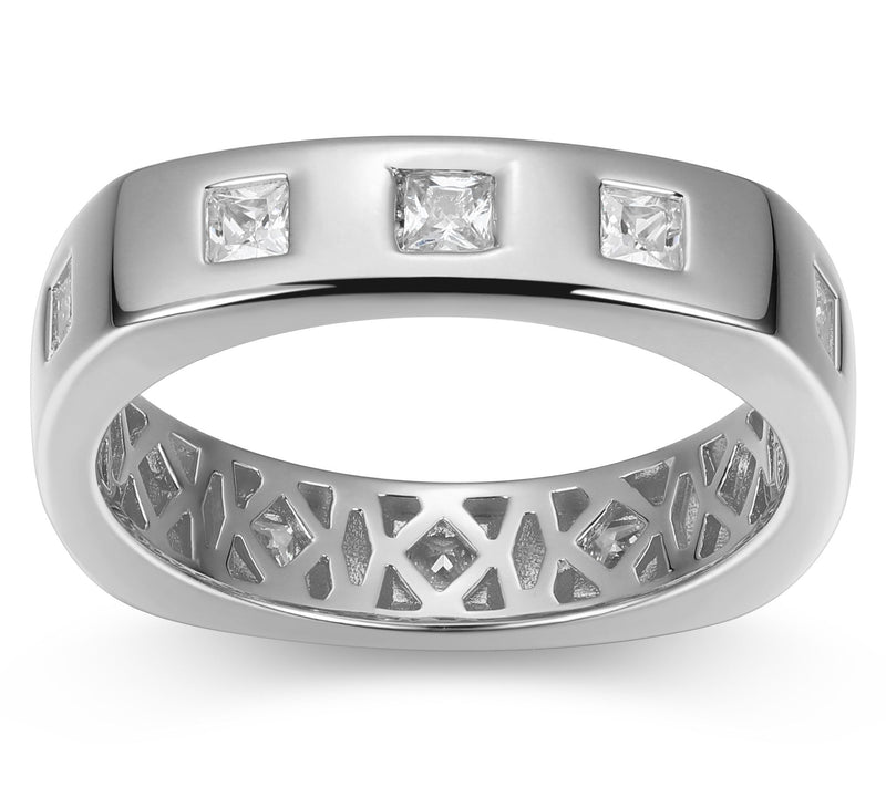 Diamonique Men's 1.65 cttw Band Ring, SterlingSilver — Main view