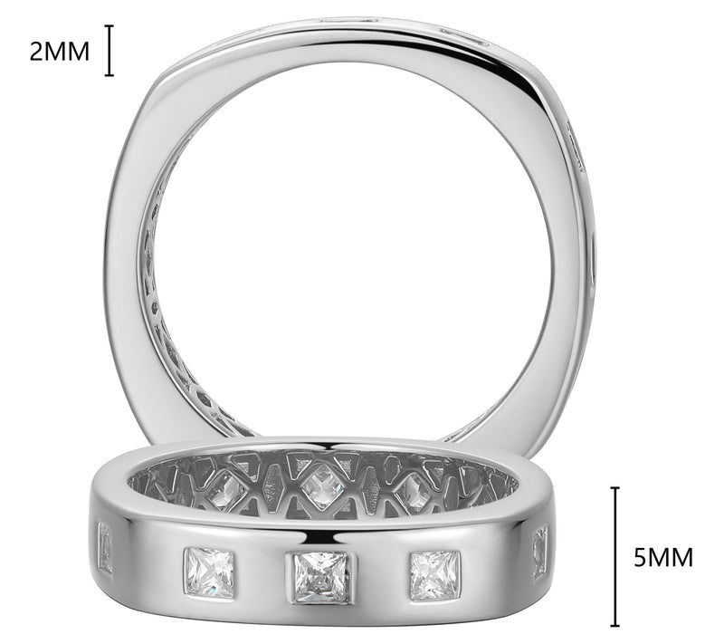 Diamonique Men's 1.65 cttw Band Ring, SterlingSilver — View 5