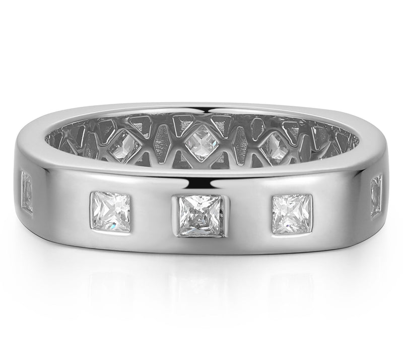 Diamonique Men's 1.65 cttw Band Ring, SterlingSilver — View 2
