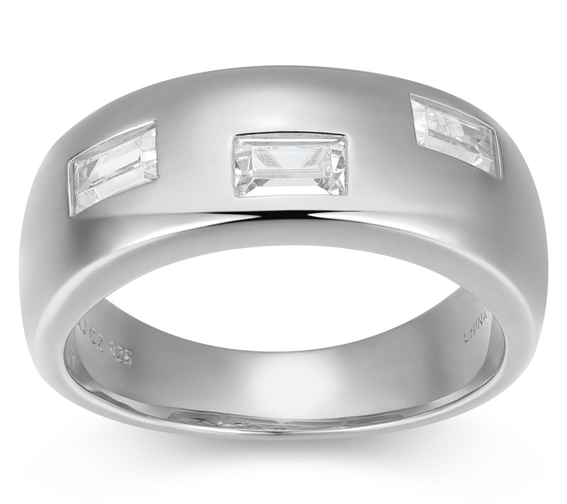 Diamonique Men's 1.20 cttw Band Ring, SterlingSilver — View 9