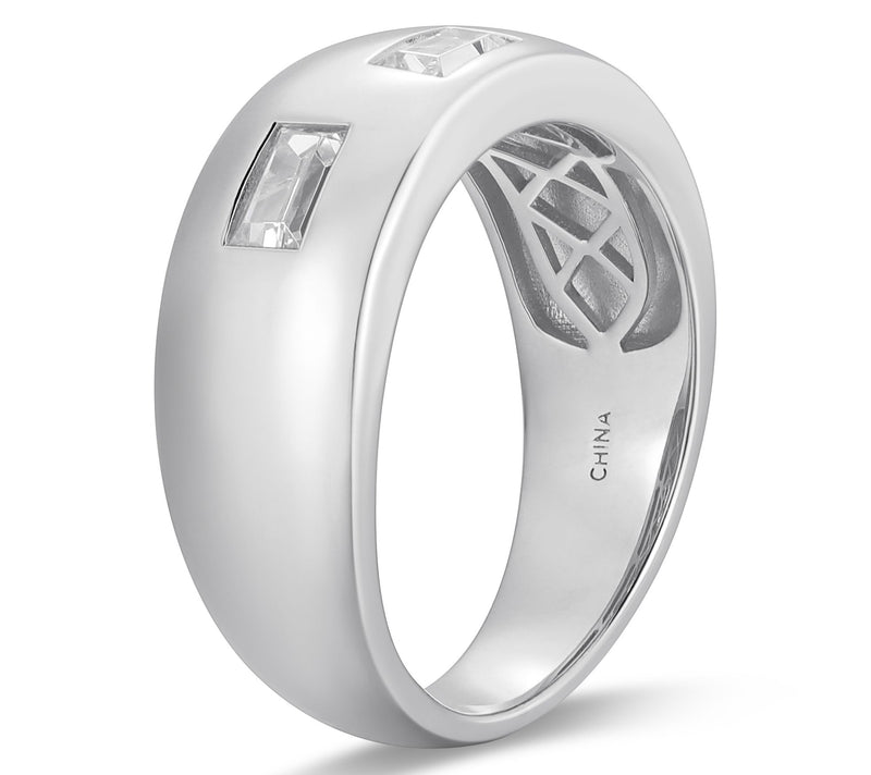 Diamonique Men's 1.20 cttw Band Ring, SterlingSilver — View 4