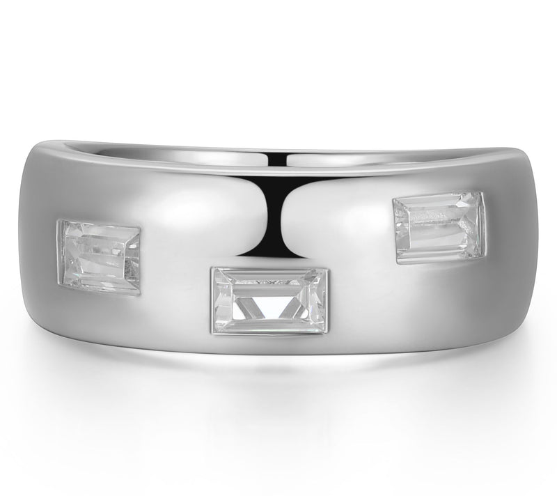 Diamonique Men's 1.20 cttw Band Ring, SterlingSilver — View 2