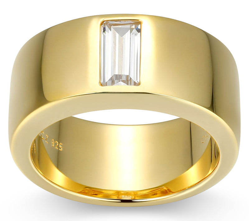 Diamonique Men's 0.95 cttw Solitaire Band Ring,Sterling — View 10