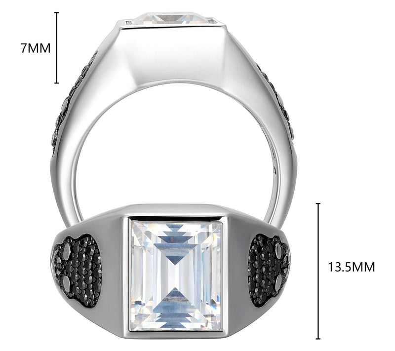 Diamonique Men's 8.40 cttw Skull Ring, SterlingSilver — View 6