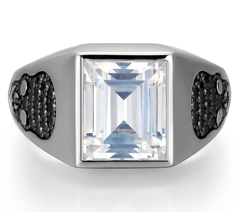 Diamonique Men's 8.40 cttw Skull Ring, SterlingSilver — View 2