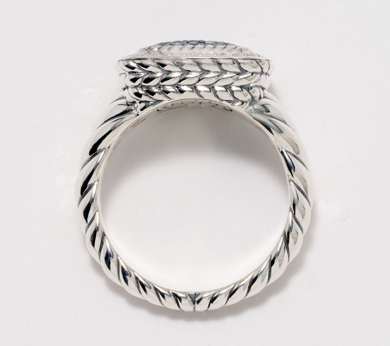 JAI Sterling Silver Sapphire & Diamond Ring — View 3