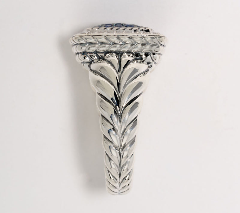 JAI Sterling Silver Sapphire & Diamond Ring — View 2
