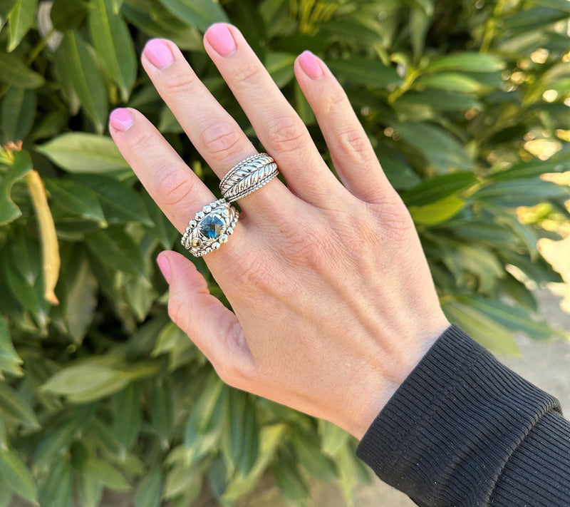 JAI Sterling Silver Basketweave Ring — View 5