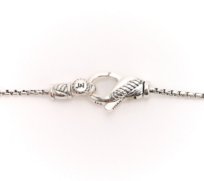 JAI Sterling Silver Baby Box Chain Symbols of Love Anklet, 5.8g — View 3