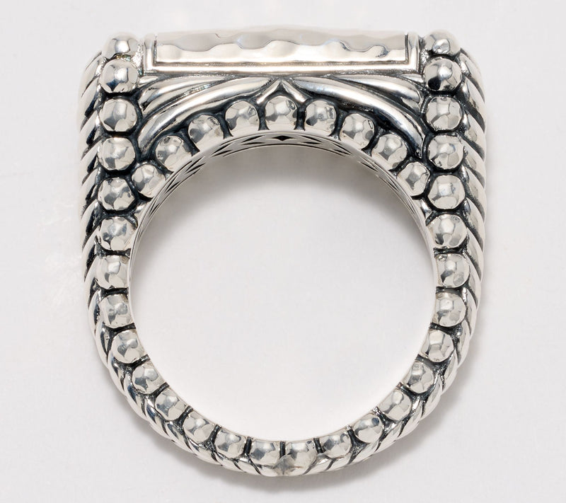 JAI Sterling Silver Hammered East West Ring — View 2