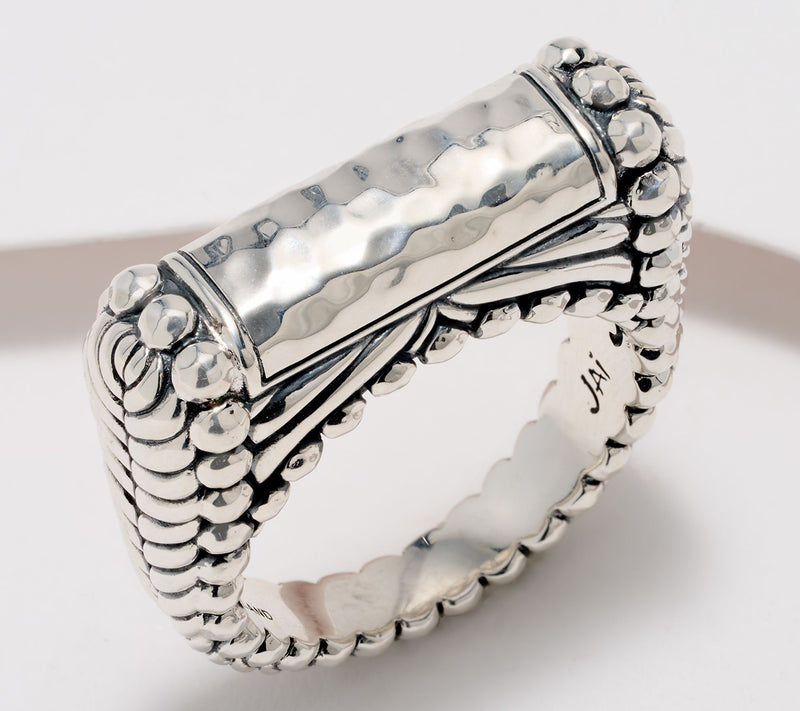 JAI Sterling Silver Hammered East West Ring — Main view