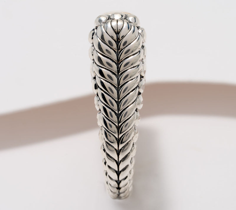 JAI Sterling Silver & 14K Gold Hammered East West Ring — View 3