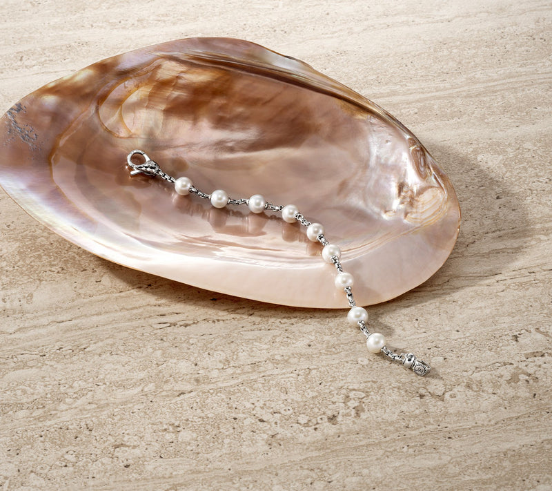 JAI Sterling Silver Cultured Pearl 2.7mm Box Chain Bracelet — View 8