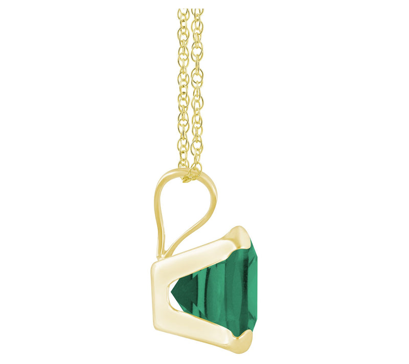 Affinity Gems Cushion Created Gemstone Necklace, 10K Gold — View 2