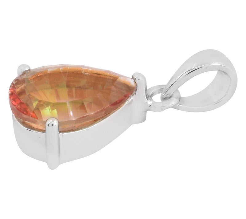 Affinity Gems Orange Coated Quartz Pendant, Sterling Silver — View 2