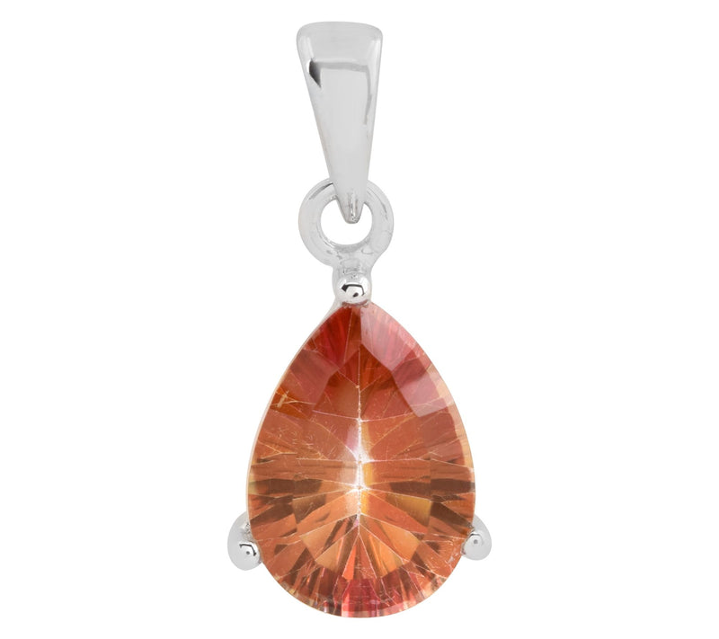 Affinity Gems Orange Coated Quartz Pendant, Sterling Silver — View 6